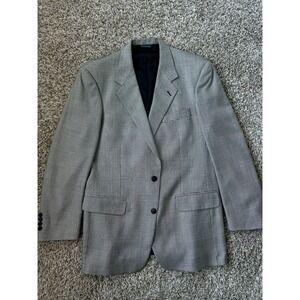 Vintage Burberry Sport Coat Blazer Mens Wool Houndstooth Plaid USA Missing Size*
